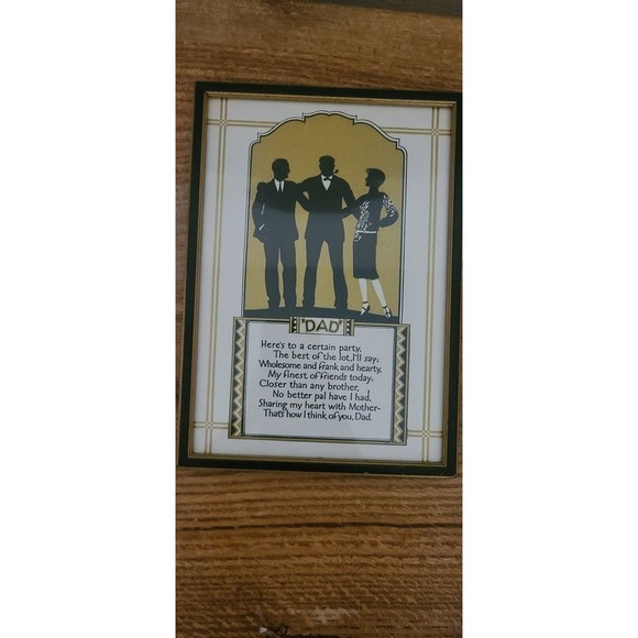 Vintage Framed Dad Print with Verse - circa 1930